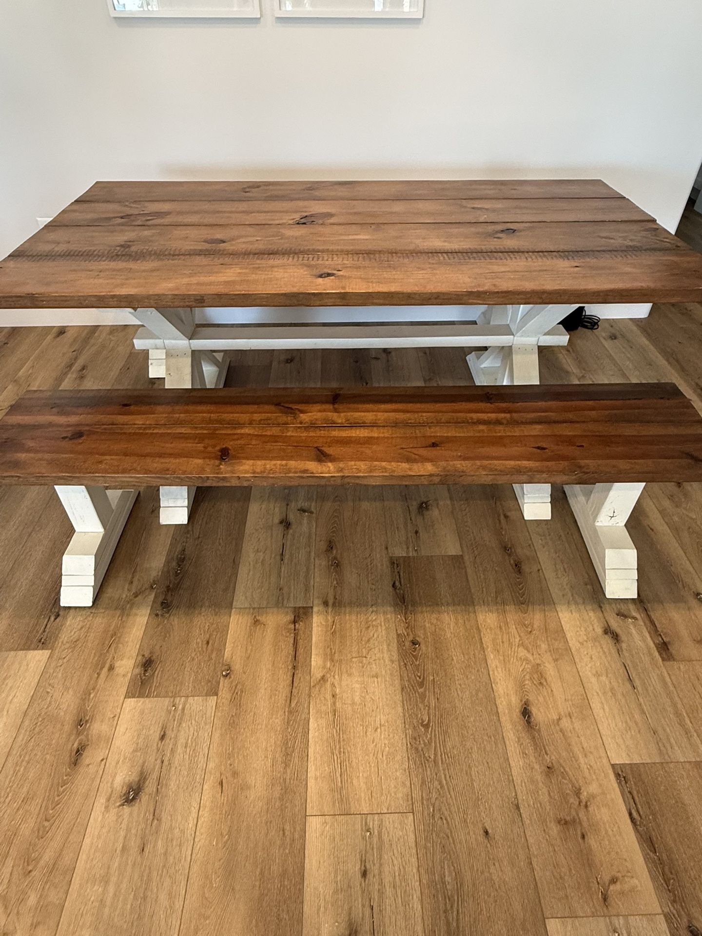 Custom Farmhouse Table And Benches