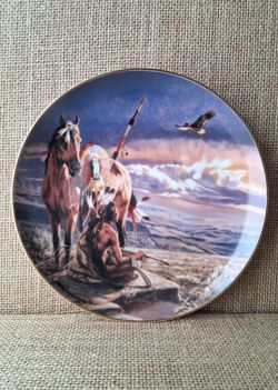 Vintage Franklin Mint "Skywatcher" Collector Plate - C.A. Beecham - Western Heritage Museum