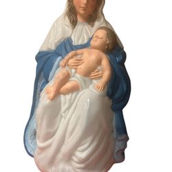 TPI blow mold Nativity  Mary and Jesus 25" lights up Yard set vintage