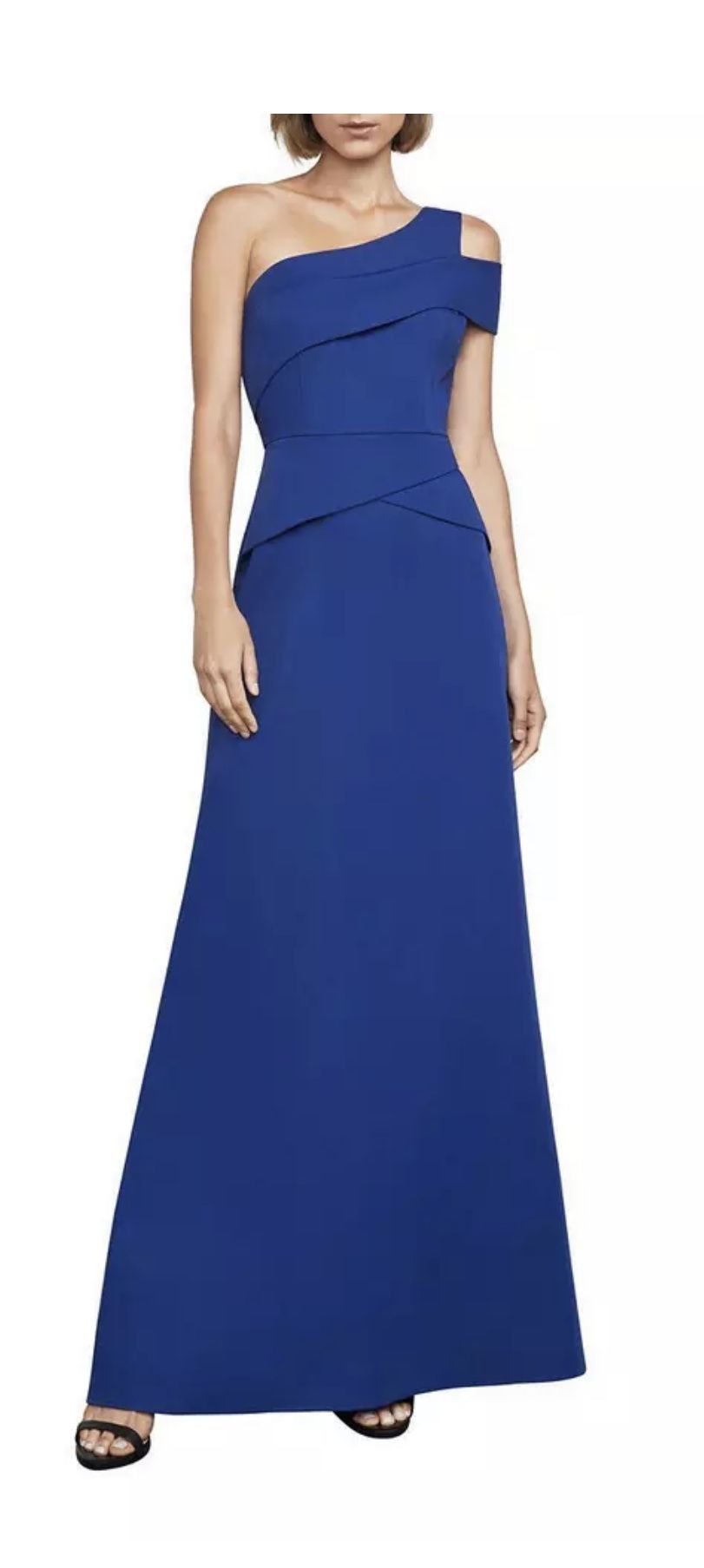 Bcbgmaxazria One Shoulder Blue Formal Dress
