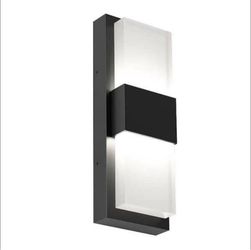 Artika Mazza Frosted Black Outdoor Hardwired Integrated LED Wall Sconce Light