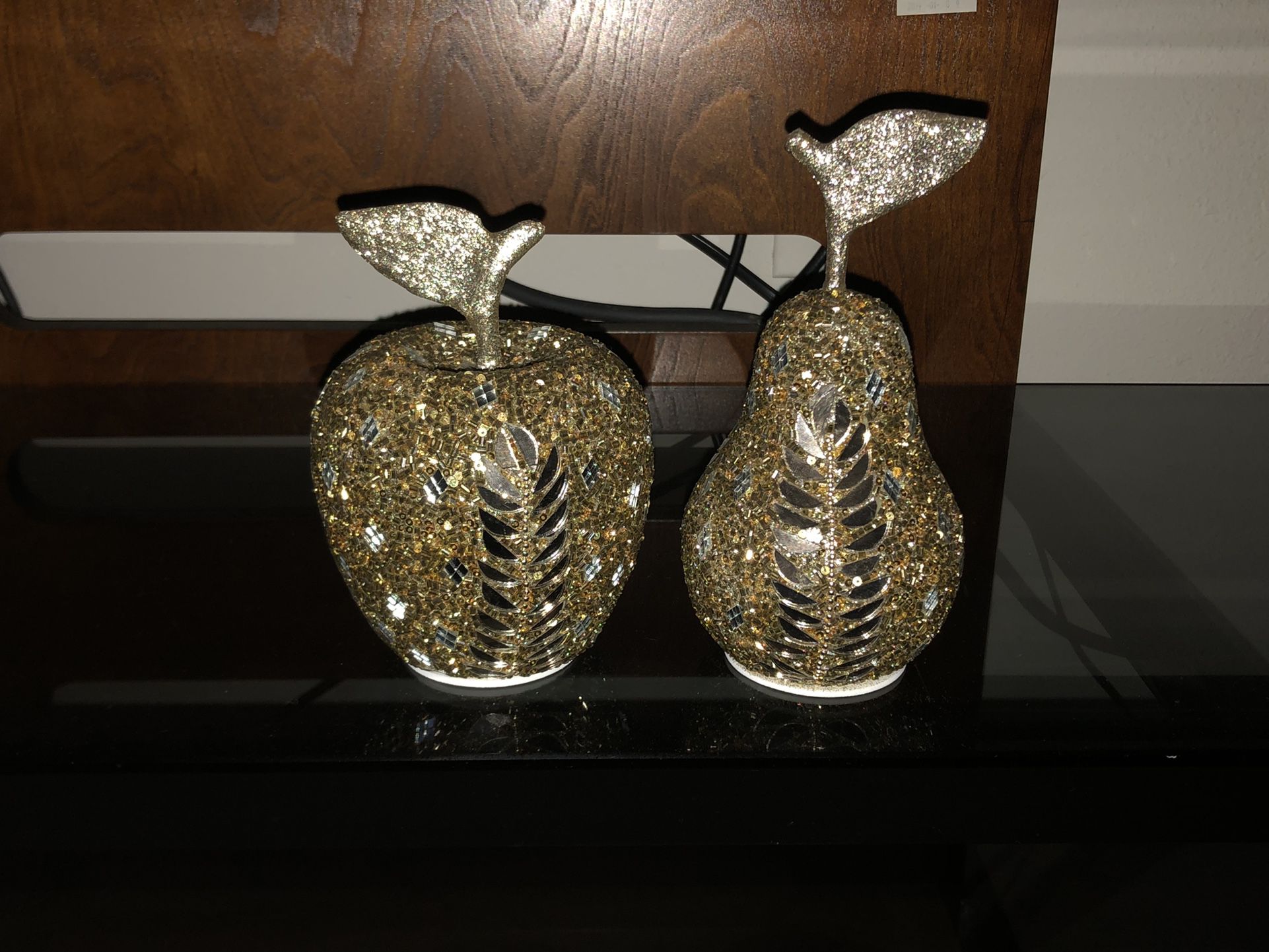 Gold And Silver Apple And Pear Decor 