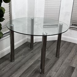 Dining Room Table Glass & Chrome 