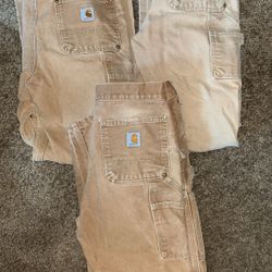 Lot Of 3 Pairs Of Carhartt Vintage Double Knee Jeans