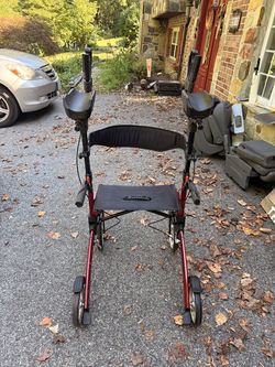 Folding Rolling Walker Chair with Seat