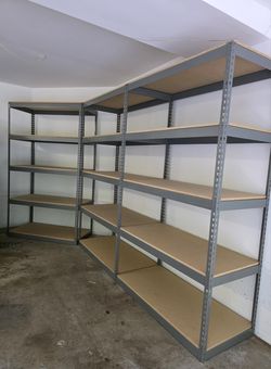 5 Tier Shelving 48 in W x 24 in D American Made Used Heavy Duty Steel Boltless Storage Racks Delivery Available