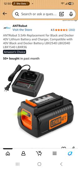 Brand New In Box 40V Lithium Battery and Charger for Black and Decker