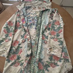 Johnny Was NW/OT Fully Reversible Zipper/Snaps Hoodie Coat Dress/Long Jacket