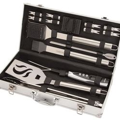 Cuisinart Deluxe Steel Grilling Tool Set with Aluminum Storage Case(20-Piece)