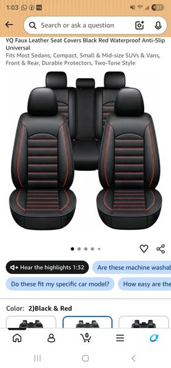Universal Black and red car seat covers