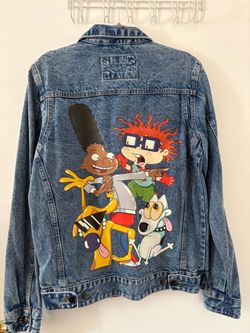 90’s cartoon characters denim jacket