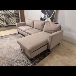 L-SHAPED BIEGE SOFA ONLY $50 