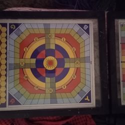 Antique Wall Hanging from Old Board Game (Double Sided) x 2