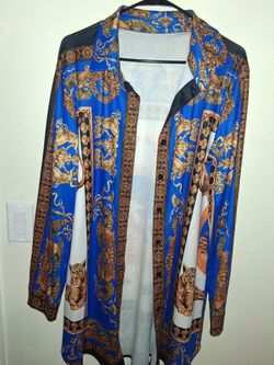 Versace Baroque INSPIRED print coverall shirt