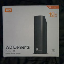 WD ELEMENTS 12TB EXTERNAL DRIVE