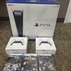 Console Disc Version 3 Games + 2 Controller Bundle