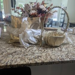 Wedding Flower Girl Basket And Ring Pillow