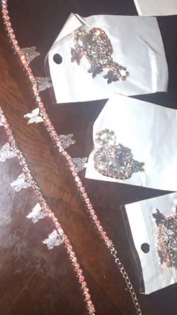 butterfly rose gold /pink anklets