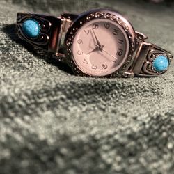 Womens Watch Silver With Turquoise 