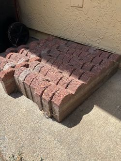 Red Concrete Paver Bricks Lot