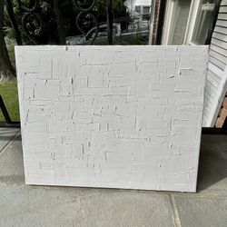 Textured Wall Art White Modern Canvas Minimalist 