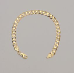 14K Yellow Gold Curb Link Bracelet 7.1mm 8.5”