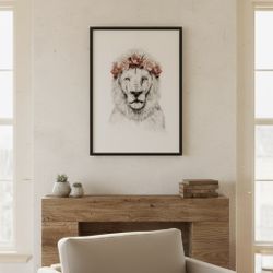 Festival Lion Art Print and Frame