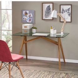 Glass Wood Desk