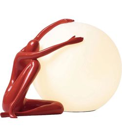 SANDYHA Humanoid Sculpture Table lamp Acrylic Sphere Decorative Table lamp Postmodern Resin Humanoid Sculpture Sphere Acrylic lampshade Vertical Human