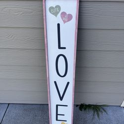 Nice Wooden LOVE Door or Wall Sign.  8.5 x 46.7 x 0.7