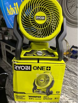 Ryobi fan and mister you can use battery or you can plug it in