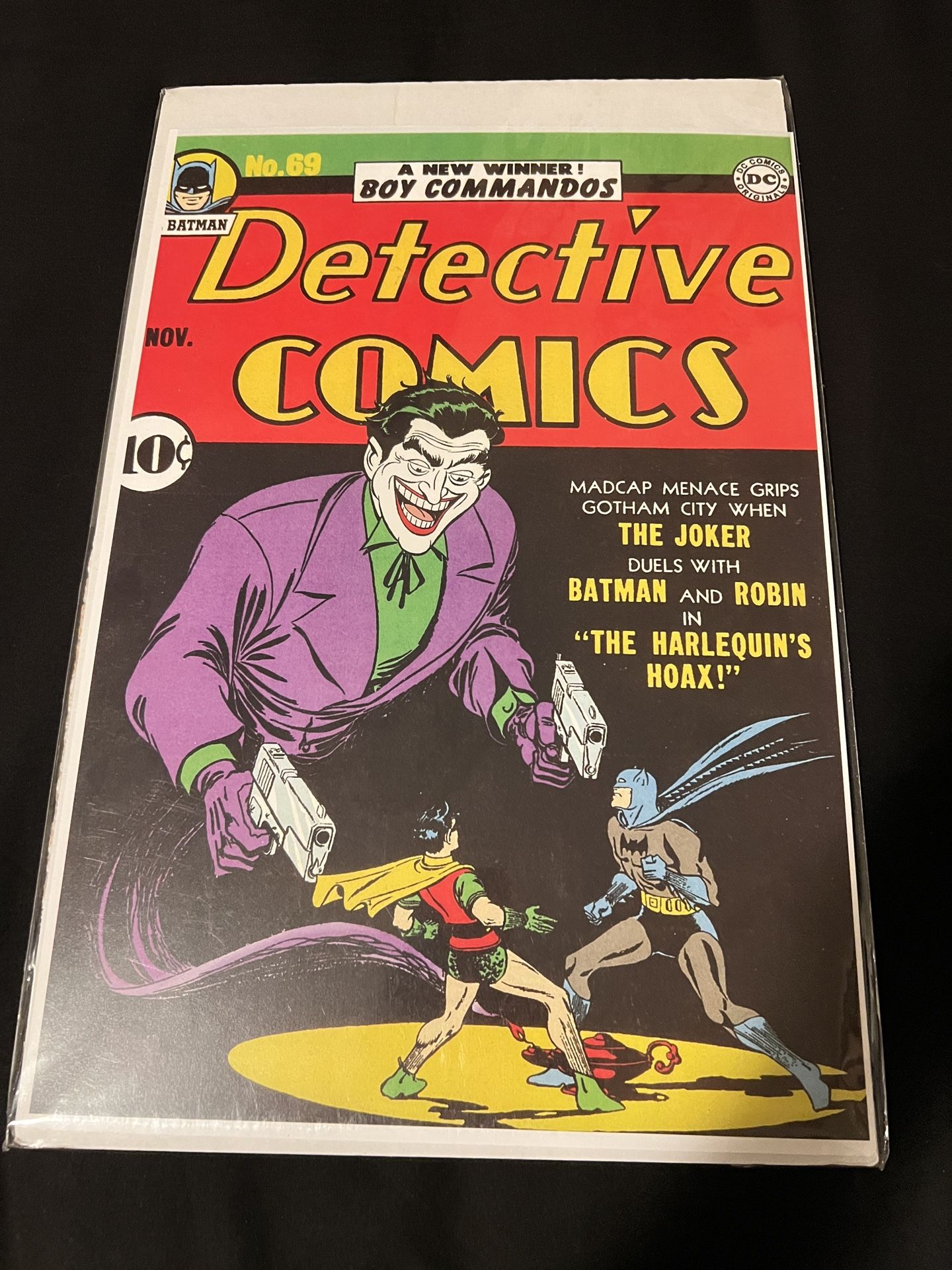 Detective Comics #69 Joker Poster – Iconic Vintage Comic Cover Print (17x11.5”)
