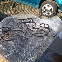 Adeco Iron Table Desk Top Candle Holder Pyramid 3 Tealts