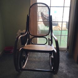 Vintage Bentwood Wicker Rocking Chair 