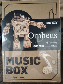 ROKR Orpheus 3D wooden puzzle robot music box . (New/ Sealed)