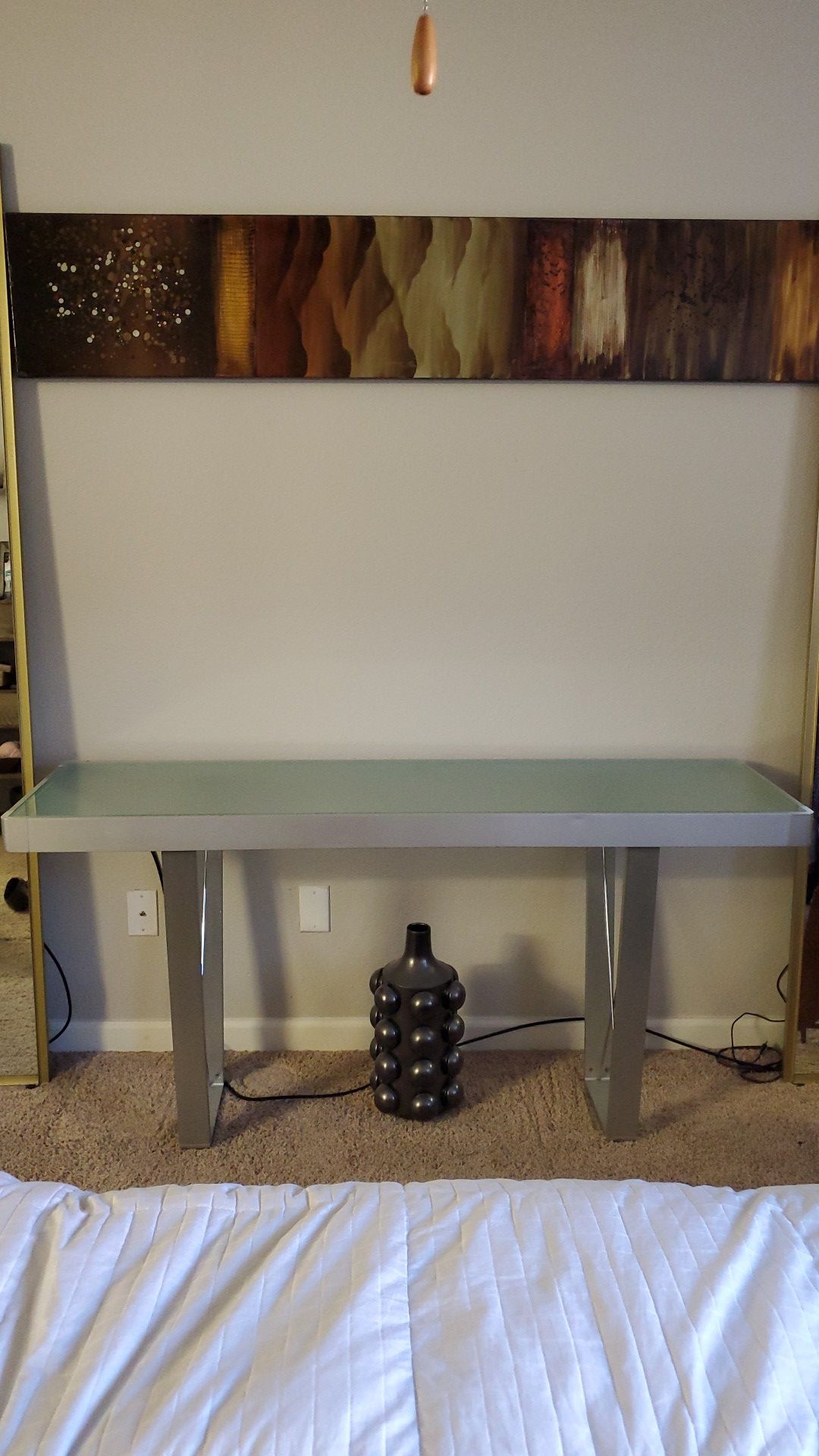 Contemporary modern Glass console table