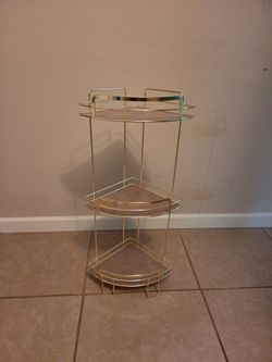 3 Tier Gold Metal Corner Stand