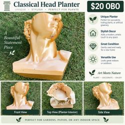 Classical Head Bust Planter