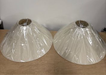 New Empire Lamp Shades Set of 2, 4'' Top x 16'' Bottom x 6.6'' High Large Lamp Shade Fabric Cream