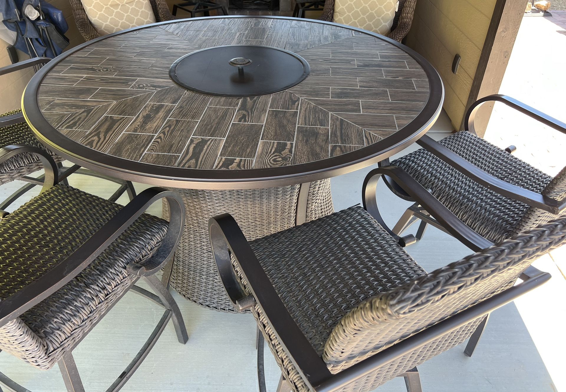 7pc Counter Height Fire/Dining Set