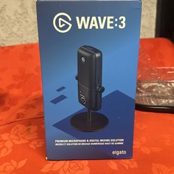 Elgato Wave:3 - Premium Studio Quality USB Condenser Microphone for Streaming, Podcast, Gaming and Home Office, Free Mixer Software, Sound Effect Plug