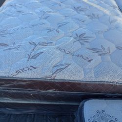 Brand New Queen Size Pillowtop Mattress And Box Spring Free Delivery Depends On Location 
