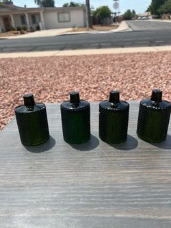 Vintage Faroy Green Diamond Point Peg Votive Candle Holders - Set of 4