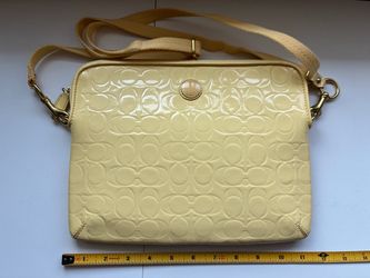 Coach canary yellow tablet ipad bag