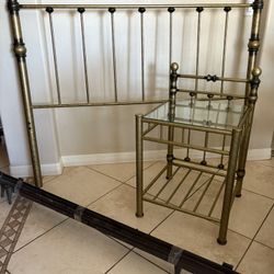 Queen Bed Frame & Side Table 