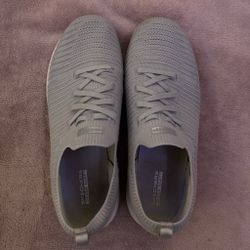 Grey Sketchers slip on sneakers