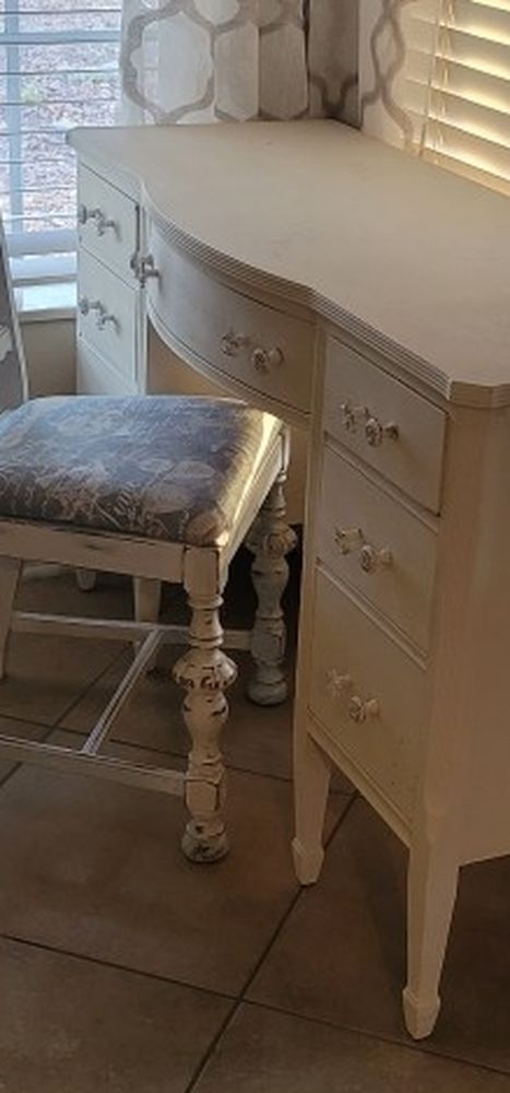 Distressed Chair And Vintage Desk