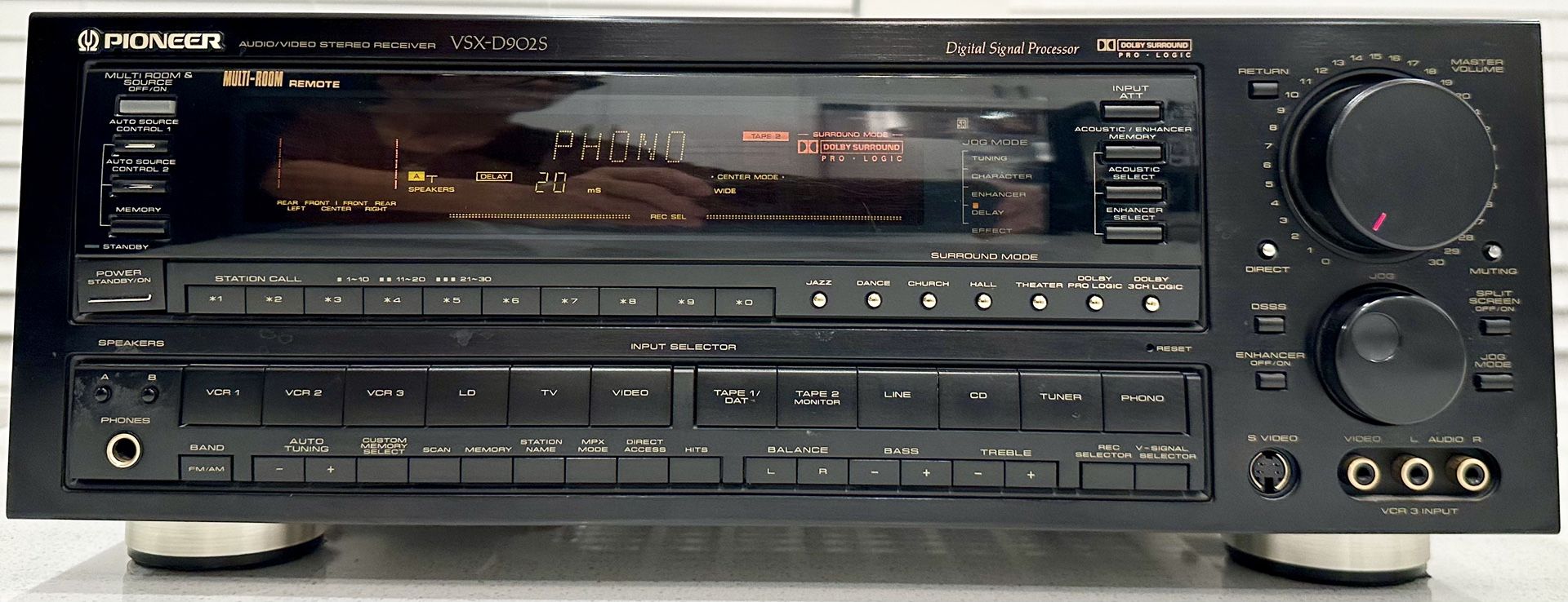 Pioneer VSX-D902S Vintage Audio/Video Dolby Pro Stereo Receiver W/Remote And Manual Lot(4)