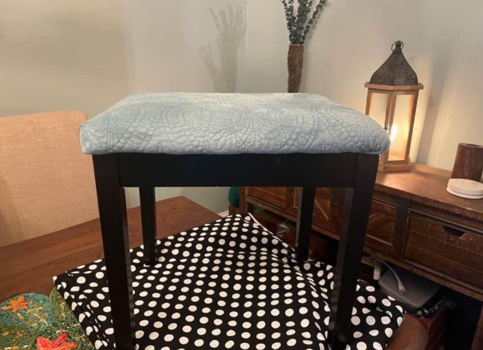 Beautifully reupholsterd ottoman/bench stool/ accent piece.  