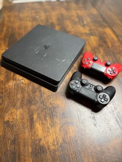 Sony PlayStation 4 Slim 1TB CUH-2215  Console + 2 Controllers PS4 Tested -Willing to trade for pc parts